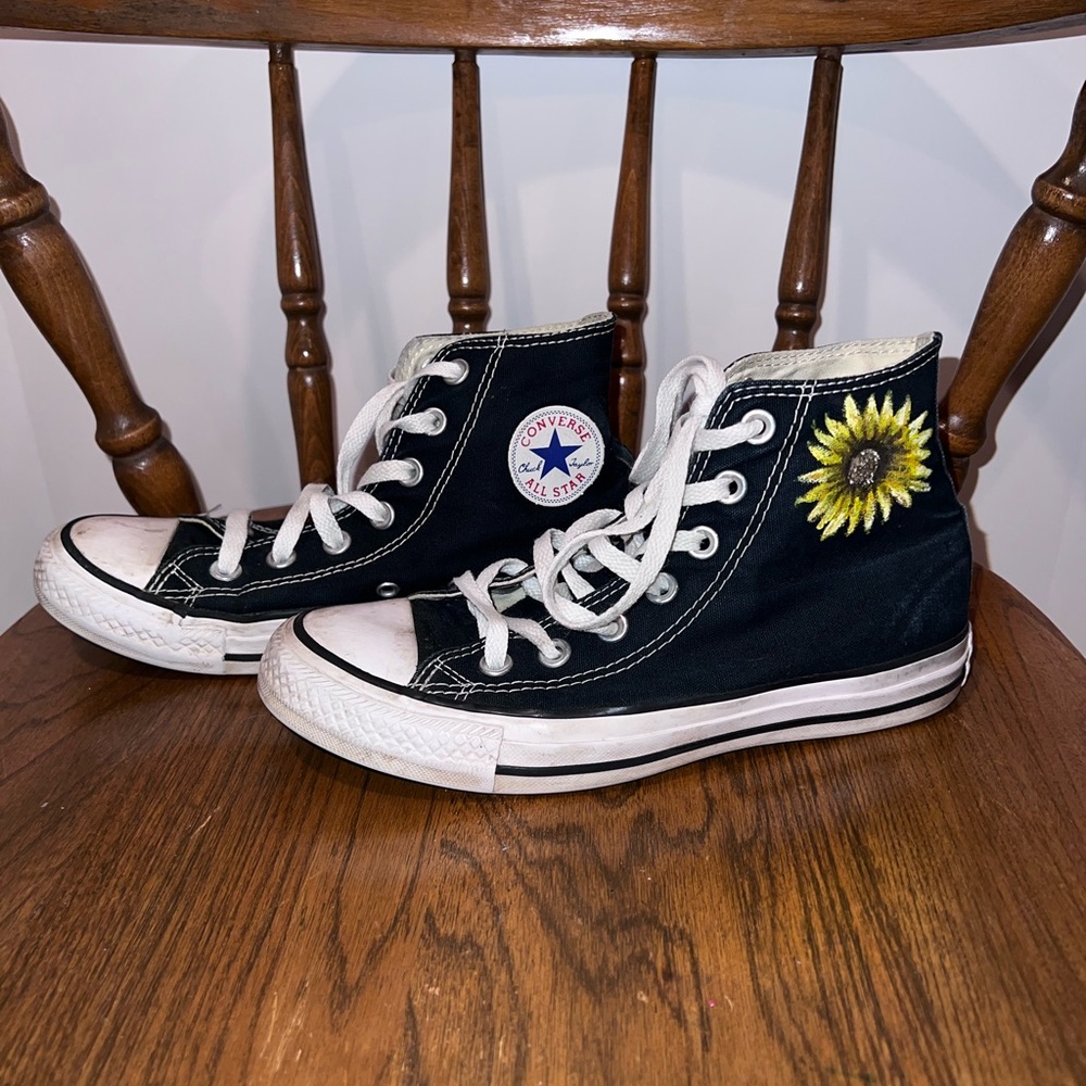 Hand Painted Sunflower Converse